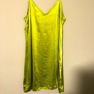 NWT Lime Green Sat Slip Dress